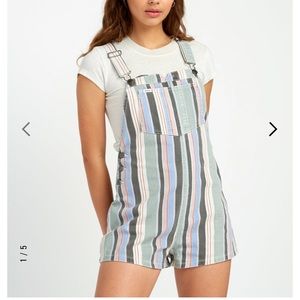 RVCA Townhouse Striped Denim Overall